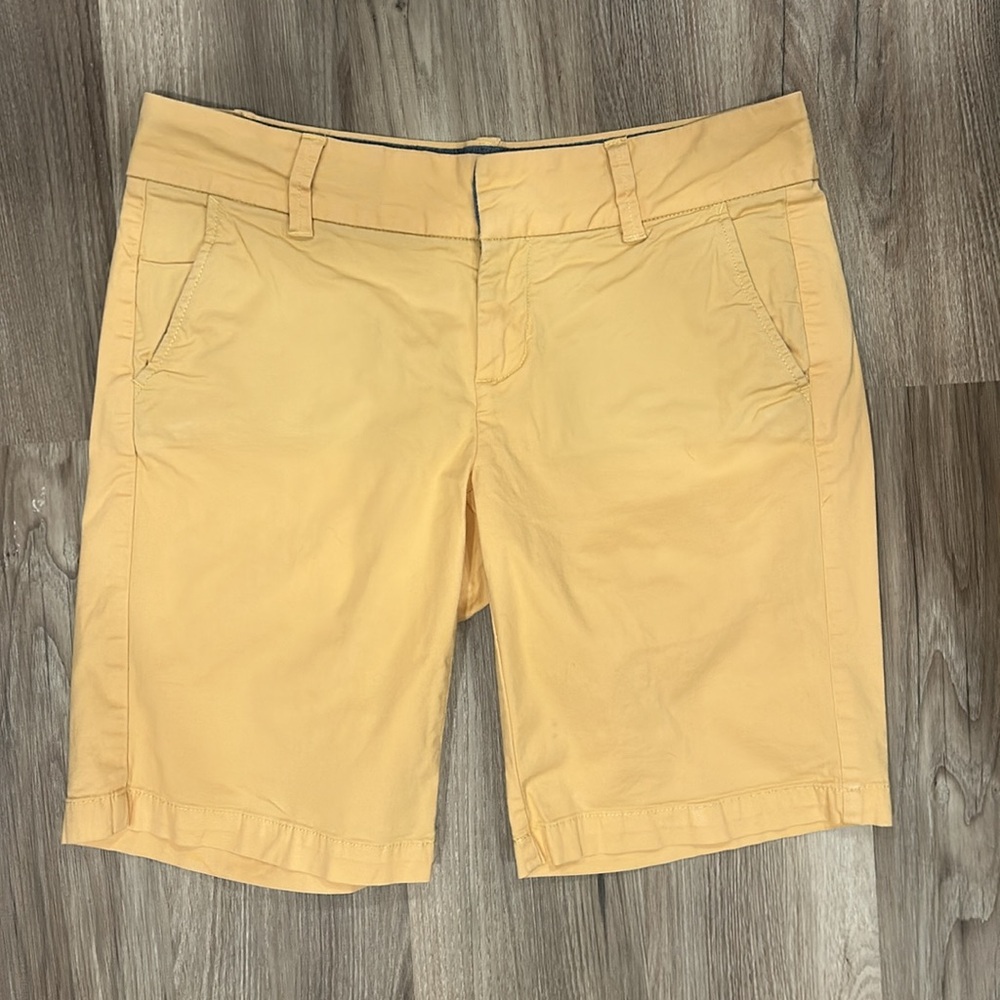 G.H. Bass Yellow Bermuda Shorts Knee-Length Cotton